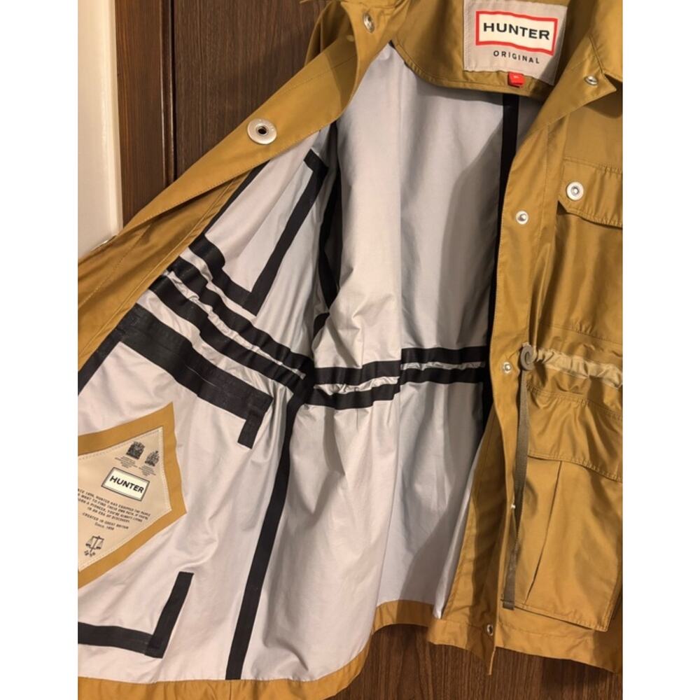 Hunter Refined Garden Water Resistant Tan Outdoors Raincoat Anorak Jacket Sz XL - Picture 5 of 8
